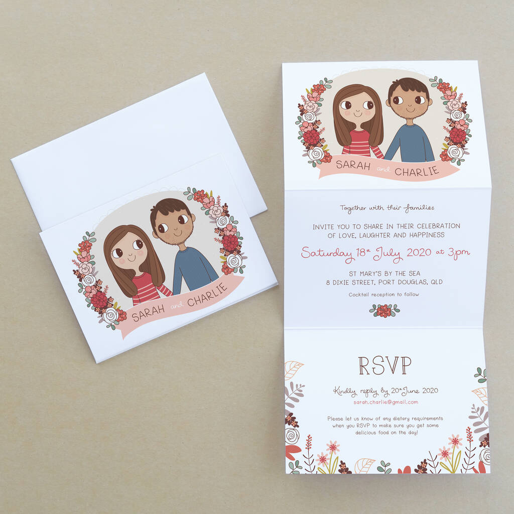Z Fold Wedding Invitation Set By Clare Vacha