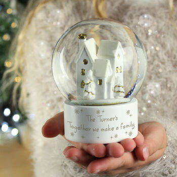 Personalised Village Scene Glitter Snow Globe – Magical Christmas Keepsake, 4 of 5