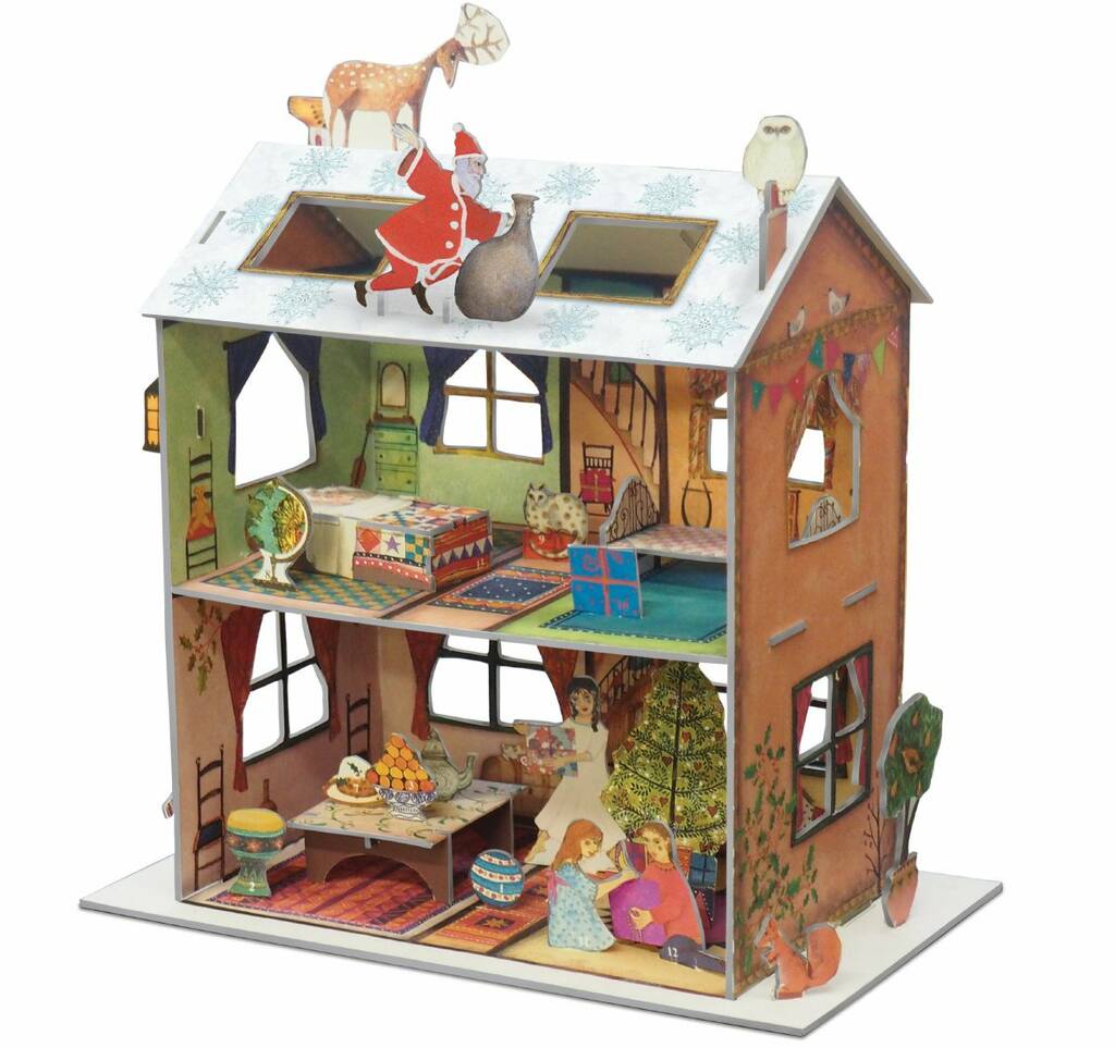 3D Townhouse Christmas Scene