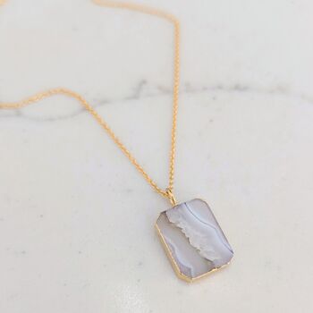 Amethyst Strata Necklace, Purple And Grey Translucent, 6 of 10