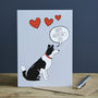 Border Collie Valentine's Day Card, thumbnail 2 of 2