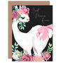 Best Mama Ever Floral Llama With Bow Greeting Card, thumbnail 2 of 4