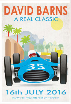 Personalised Racing Car Birthday Print, 2 of 3