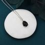 Sterling Silver Genuine Black Onyx Pear Necklace, thumbnail 6 of 11