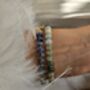 Lapis Lazuli, Labradorite And Jade Gemstone Bracelet – Gold Plated Charm Holder Clasp, 17cm, Healing Crystal Gift For Her, thumbnail 4 of 7