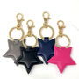 Personalised Faux Leather Star Keyring, thumbnail 4 of 4
