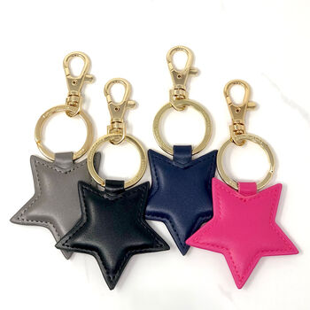 Personalised Faux Leather Star Keyring, 4 of 4