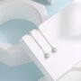 Clear Cz Dangle Chain Stud Drop Earrings, thumbnail 6 of 12