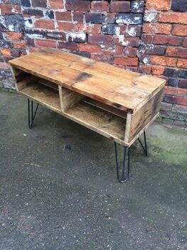 Industrial Reclaimed Hairpin Tv Stand Coffee Table 150, 3 of 5