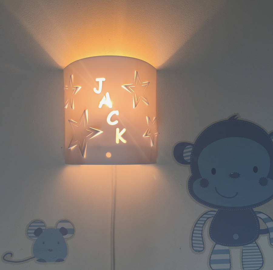Personalised Star Wall Night Light By Kirsty Shaw Personalised Star Wall Night Light