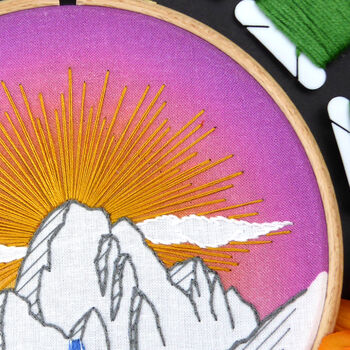 Sunlit Mountain Embroidery Kit, 4 of 8