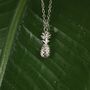 Pineapple Silver Necklace Gift Tropical Fruit Charm, thumbnail 3 of 6