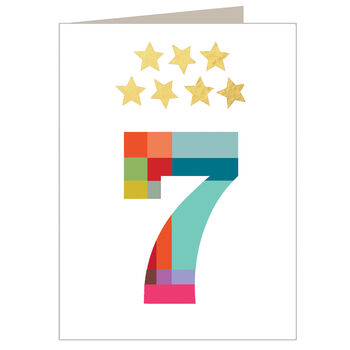 Mini Gold Star Number Seven Card, 2 of 5