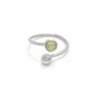 Adjustable Silver Birthstone Ring August: Peridot, thumbnail 3 of 4