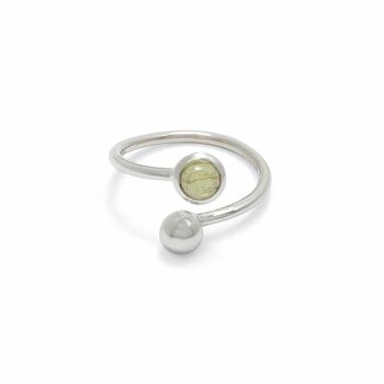 Adjustable Silver Birthstone Ring August: Peridot, 3 of 4
