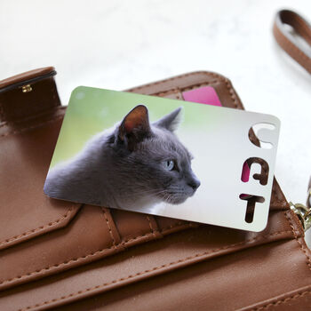 Personalised Photo With Cat Cut Out Metal Wallet Card, 3 of 3