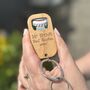 Personalised Best Teacher Ever Wooden Bottle Opener Keyring, thumbnail 1 of 2