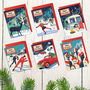 Pack Of Six Nordic Style Christmas Cards, thumbnail 1 of 8