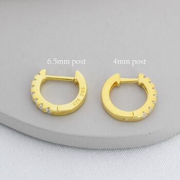 Sterling Silver Garnet Red Ombre Cz Huggie Hoops, 8 of 12