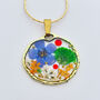 Real Flowers Circle Pendant Necklace Small Hand Made, thumbnail 1 of 10