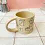 Handmade Ceramic Speckled Mug With Hand Painted Breakfast Illustration, thumbnail 8 of 8