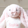 Personalised Pale Pink Bashful Bunny Soft Toy, thumbnail 7 of 7