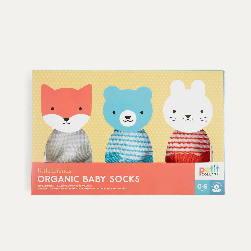 Set Of Three Animal Organic Baby Socks Gift Set, 1 of 3