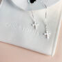 Sterling Silver Gothic Cross Threader Earrings, thumbnail 4 of 6