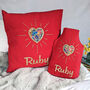 Liberty Heart Personalised Cushion And Hot Water Bottle, thumbnail 1 of 4