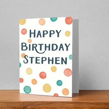 Spotty Personalised Birthday Card Plantable Or Standard, 5 of 5