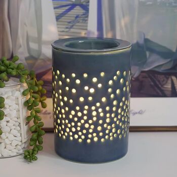 Ceramic Blue Halo Electric Oil Wax Melts Burner, 2 of 6