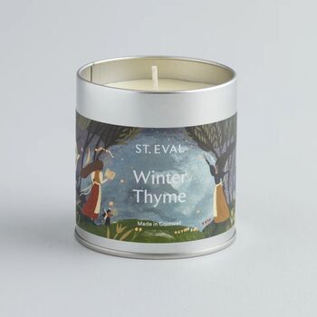 Winter Thyme Christmas Scented Tin Candle, 3 of 5