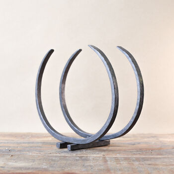 Fathers Day Forged Iron Log Store 'Long Horn' Design, 8 of 12