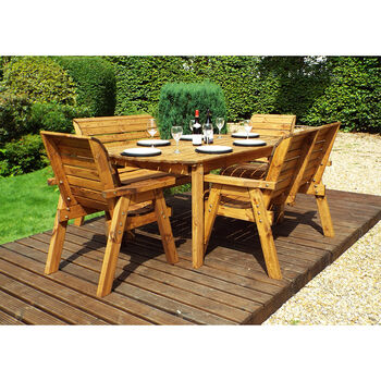 Six Seater Rectangular Garden Table Set With Benches, 2 of 2