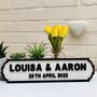 Personalised Wedding Anniversary Name Wooden Roadsign, thumbnail 2 of 12