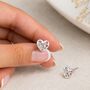 Sterling Silver Pride Heart Stud Earrings – 5mm, thumbnail 1 of 7