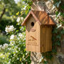 Engraved Garden Bird Box With Copper Roof, thumbnail 4 of 8