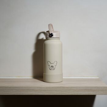 French Bulldog 30oz Water Bottle With Removable Dog Bowl, 4 of 7