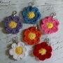 Personalised 40 50th 60 Birthday Crochet Flower Keyring, thumbnail 4 of 5