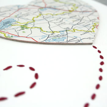 Personalised Wedding Map Heart Artwork, 5 of 9