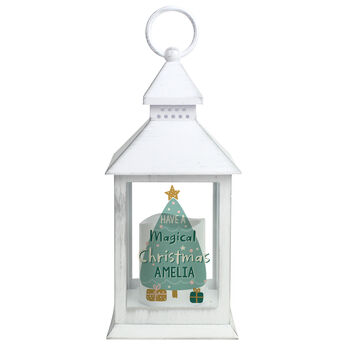 Personalised Have A Magical Christmas White Lantern, 2 of 4