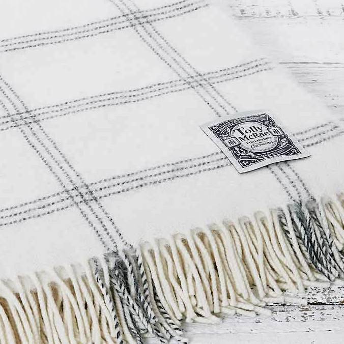 cashmere and alpaca throw collection grey and off white by tolly mcrae
