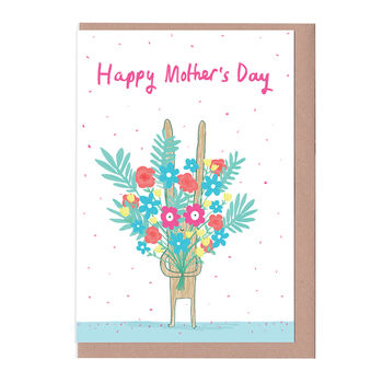 'Rabbit With Flowers' Mother's Day Card, 2 of 2