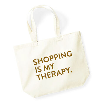 Shopping Is My Therapy Cotton Tote Bag, 3 of 3