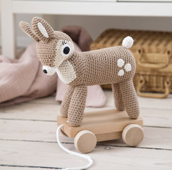 Crochet Deer Pull Along Toy, 2 of 3