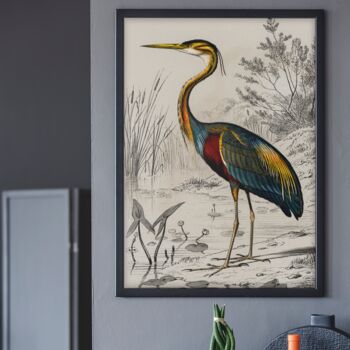 Vintage Crane Heron Illustration Art Print, 2 of 7
