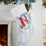 Personalised Reindeer Initial Kids Stocking For Christmas, thumbnail 2 of 4
