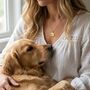 9ct Gold Double Dog Nose Print Heart Necklace, thumbnail 2 of 9