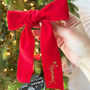 Luxury Personalised Velvet Christmas Tree Bow, thumbnail 7 of 9