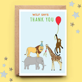 Personalised Jungle Thank You Note Cards, 2 of 2